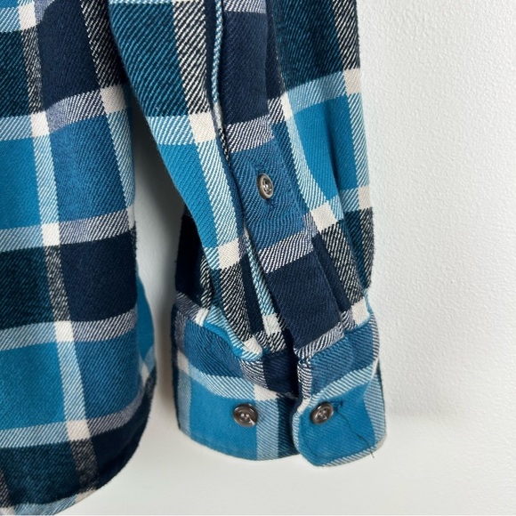 American Apparel Blue Plaid Cotton Flannel Men's‎ Button Down Shirt - Picture 4 of 7